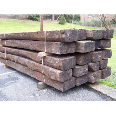 Sleepers - MINI 1.3m Reclaimed Hardwood Railway Sleepers 250mm x 150mm x 1.3m